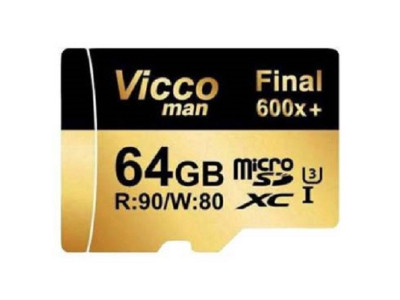 کارت حافظه microSDXC ویکومن مدل 600x plus کلاس 10 استاندارد UHS-I U3 سرعت 90MBs ظرفیت 64 گیگابایت به همراه آداپتور SD
